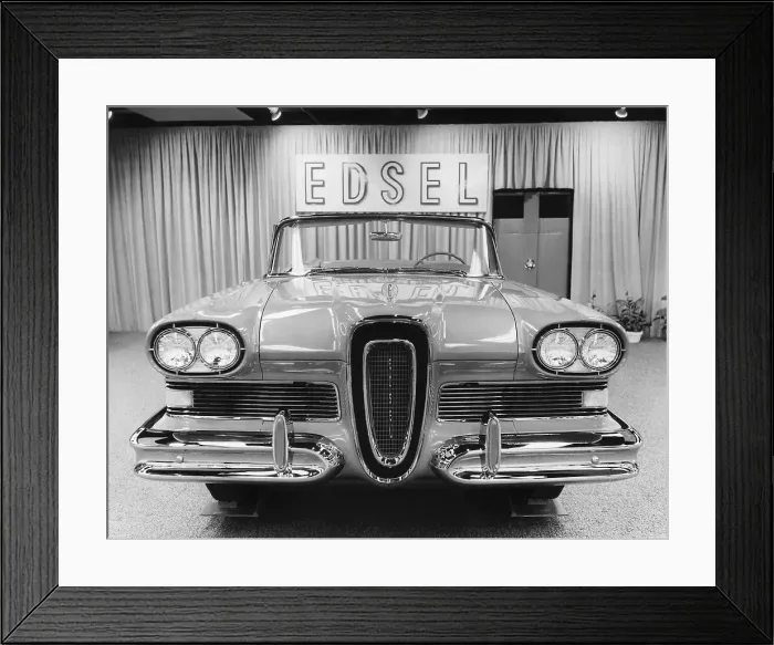 Framed Print : Ford Edsel Citation Convertible in Showroom Framed Print : Ford Edsel Citation Convertible in Showroom