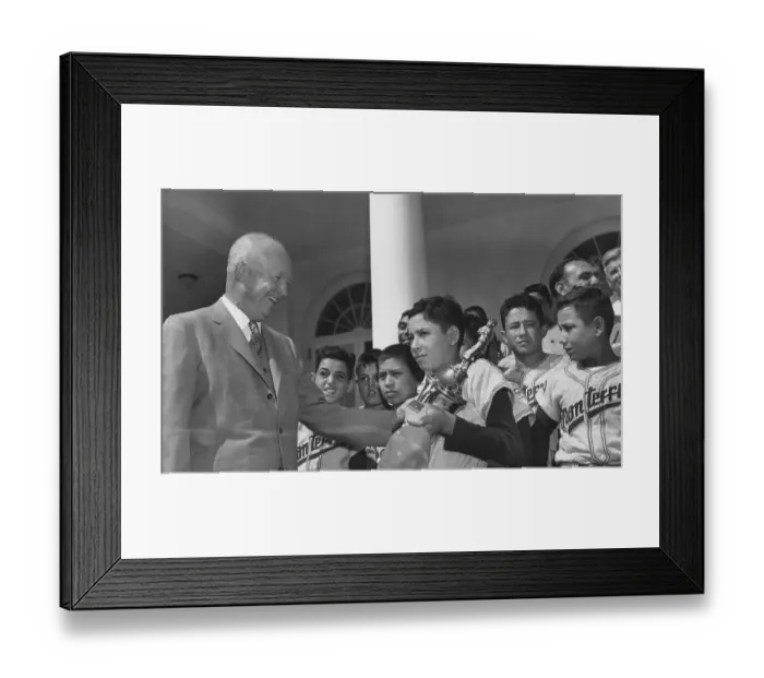 Framed Print : Dwight Eisenhower Presenting Golden Trophy Framed Print : Dwight Eisenhower Presenting Golden Trophy