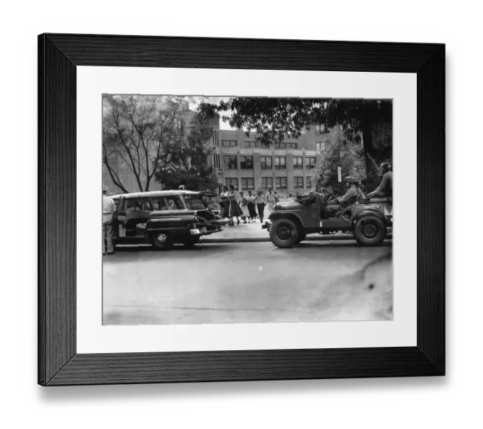 Framed Print : Nine Negro Students Leaving Campus Framed Print : Nine Negro Students Leaving Campus