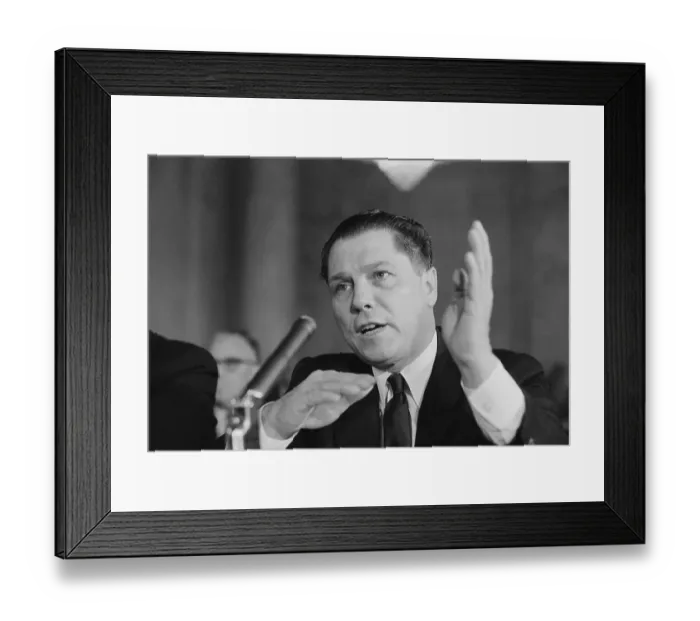Framed Print : Portrait of Jimmy Hoffa Appearing Before Senate