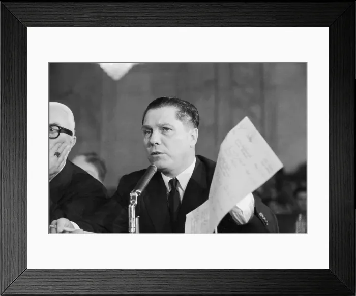 Framed Print : Portrait of Jimmy Hoffa Appearing Before Senate Framed Print : Portrait of Jimmy Hoffa Appearing Before Senate