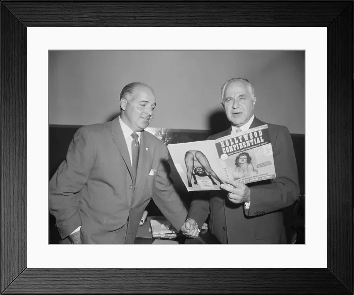 Framed Print : Two Lawyers Reading Hollywood Confidential Magazine Framed Print : Two Lawyers Reading Hollywood Confidential Magazine
