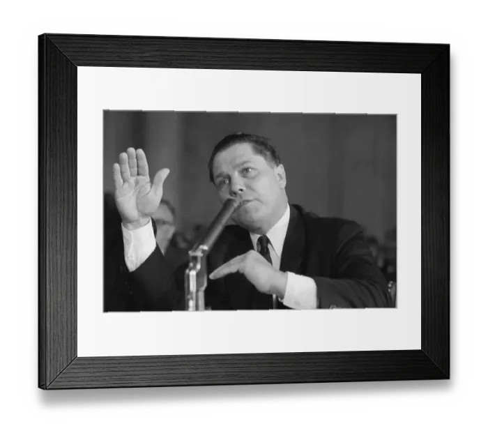 Framed Print : Portrait of Jimmy Hoffa Smiling Framed Print : Portrait of Jimmy Hoffa Smiling
