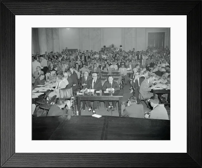 Framed Print : View of Jimmy Hoffa Appearing Before Senate