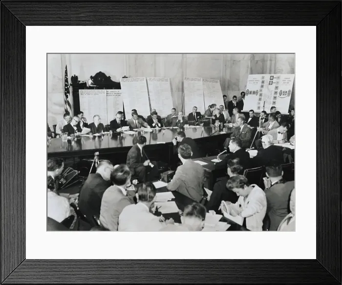 Framed Print : James R. Hoffa Testifying to Senate Labor Rackets Committee