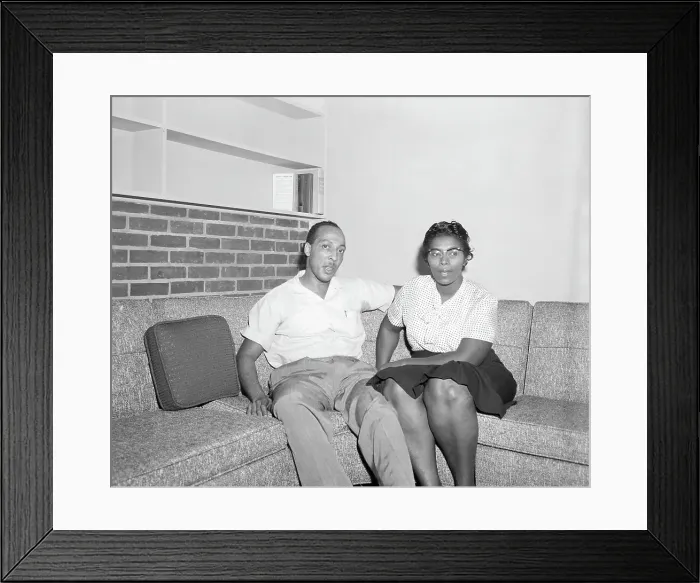 Framed Print : William Myers and Wife Seated on Couch Framed Print : William Myers and Wife Seated on Couch