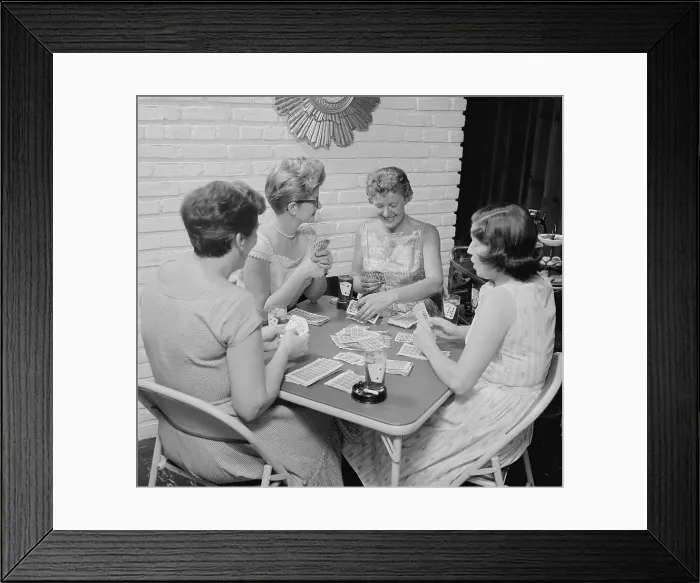 Framed Print : Housewives Using Trading Stamps as Poker Chips Framed Print : Housewives Using Trading Stamps as Poker Chips