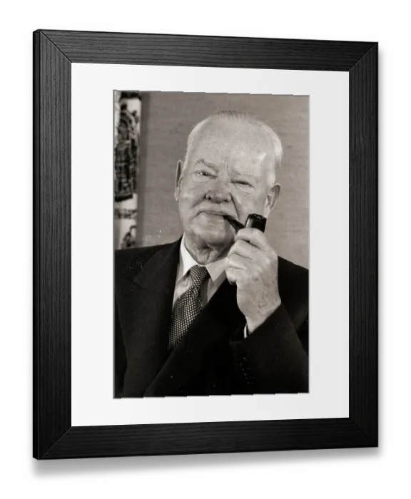 Framed Print : Herbert Hoover Smoking Pipe Framed Print : Herbert Hoover Smoking Pipe