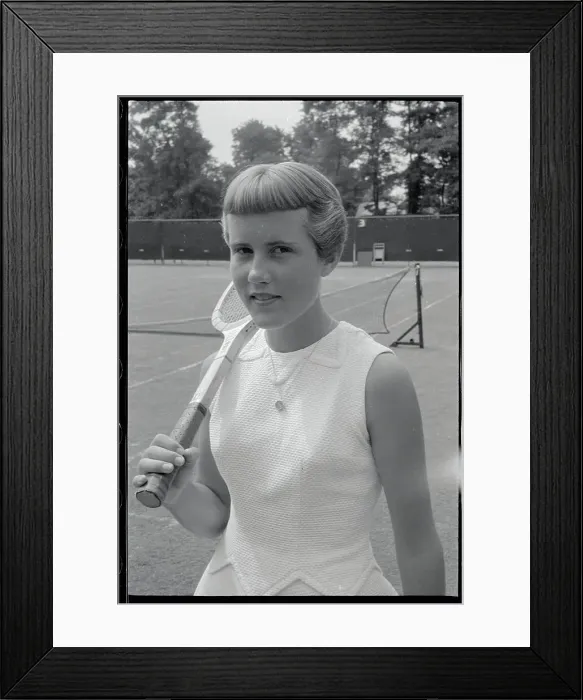 Framed Print : Karen Hantze Holding Her Tennis Racket Framed Print : Karen Hantze Holding Her Tennis Racket