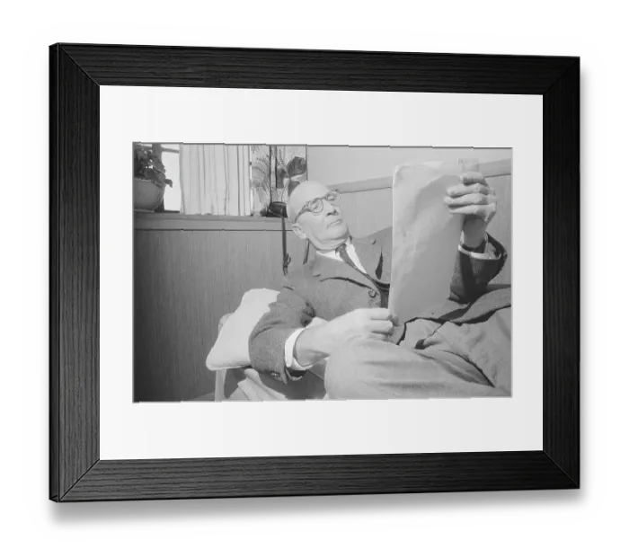 Framed Print : C.S. Forester Examining Manuscript Framed Print : C.S. Forester Examining Manuscript