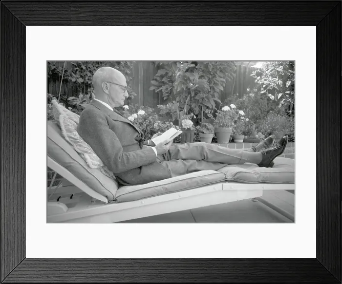 Framed Print : C.S. Forester Relaxing on His Patio Framed Print : C.S. Forester Relaxing on His Patio