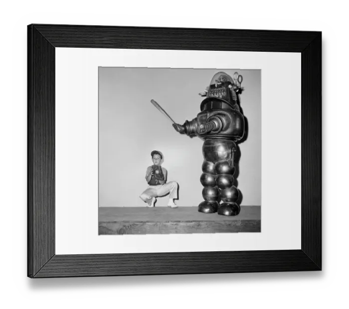 Framed Print : Robbie The Robot Playing Baseball Framed Print : Robbie The Robot Playing Baseball