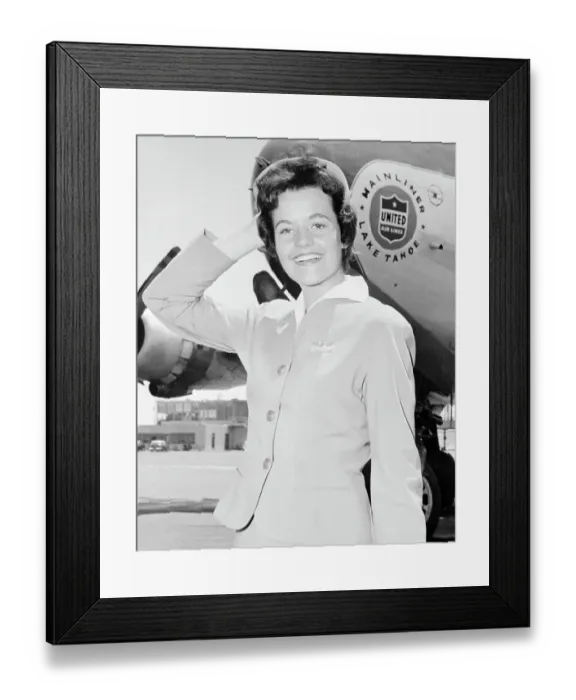 Framed Print : Ex Star Marcelle Eason in Stewardess Uniform Framed Print : Ex Star Marcelle Eason in Stewardess Uniform