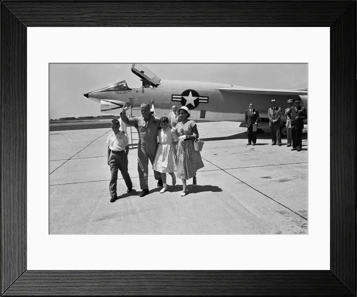 Framed Print : Family and Others Welcoming John Glenn