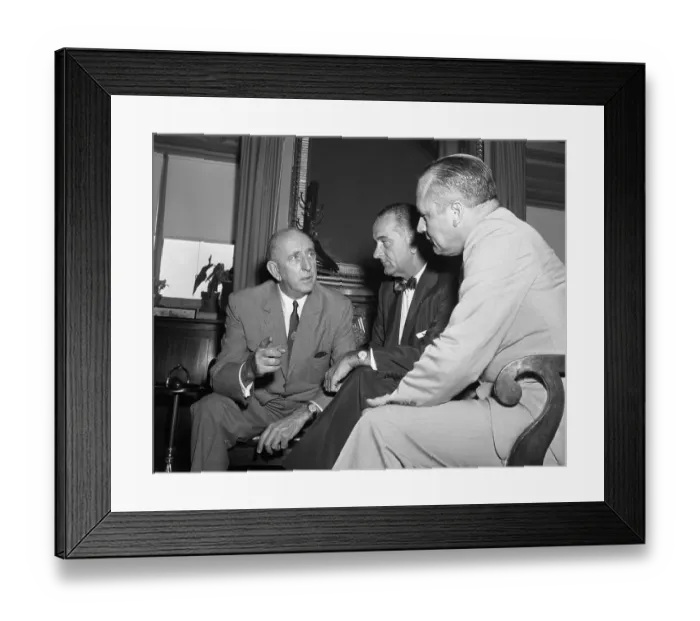 Framed Print : Senators Lyndon Johnson, Richard B. Russell and William Knowland discuss the Civil Rights Bill 1957 Framed Print : Senators Lyndon Johnson, Richard B. Russell and William Knowland discuss the Civil Rights Bill 1957
