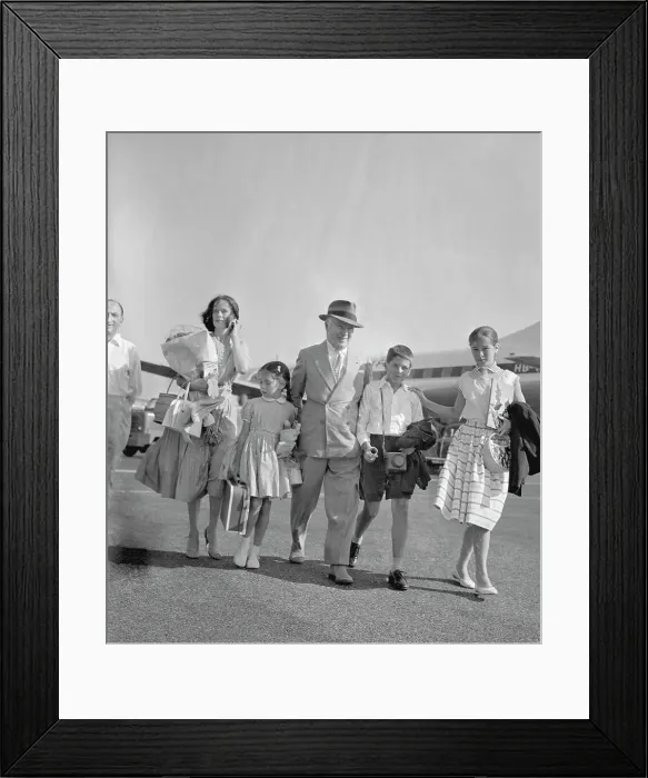 Framed Print : Chaplin Family at Airport Framed Print : Chaplin Family at Airport