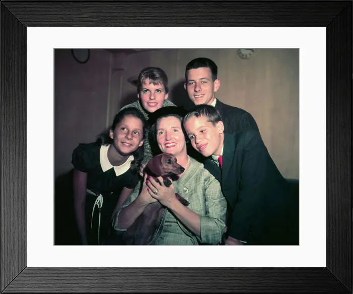 Framed Print : Dolores Hope Posing with Family Framed Print : Dolores Hope Posing with Family