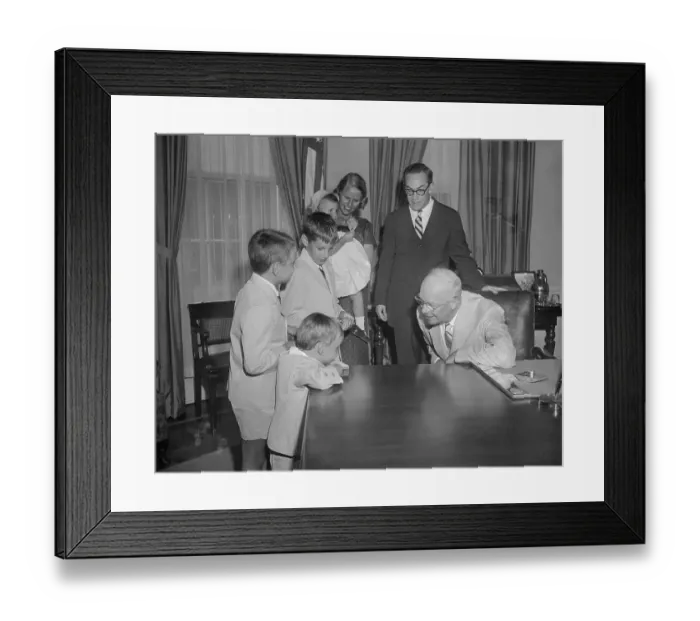 Framed Print : Malcolm Forbes and Family Meeting President Eisenhower Framed Print : Malcolm Forbes and Family Meeting President Eisenhower