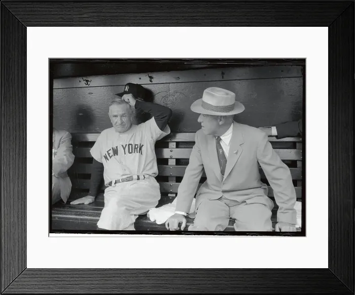 Framed Print : Ford Frick and Casey Stengel Chatting Before Game Framed Print : Ford Frick and Casey Stengel Chatting Before Game