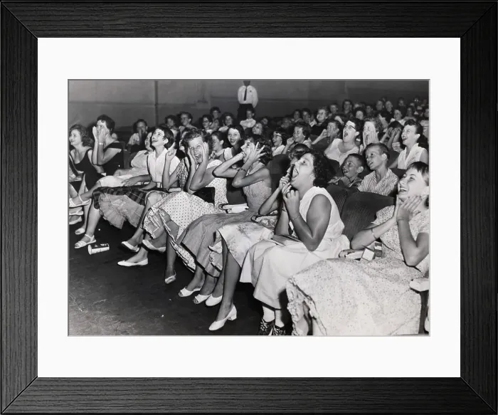 Framed Print : Screaming Elvis Fans in Theater Framed Print : Screaming Elvis Fans in Theater
