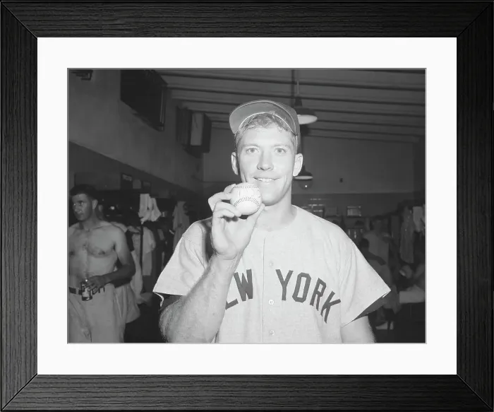 Framed Print : Mantle Holds Ball From 1000th Hit Framed Print : Mantle Holds Ball From 1000th Hit