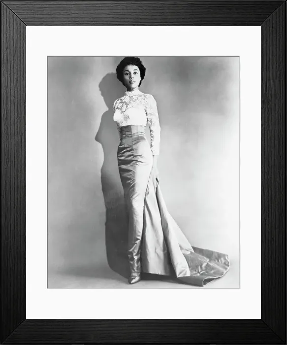 Framed Print : Actress Diahann Carroll Posing in Evening Dress Framed Print : Actress Diahann Carroll Posing in Evening Dress