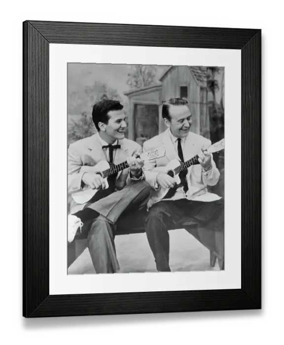 Framed Print : Pat Boone Playing Guitar with Red Foley Framed Print : Pat Boone Playing Guitar with Red Foley