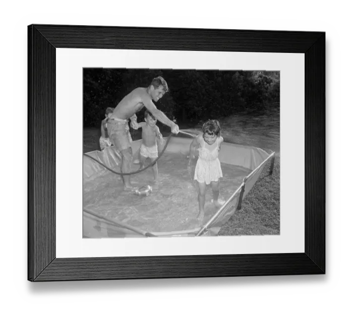 Framed Print : Robert F. Kennedy and Children at Outdoor Pool Framed Print : Robert F. Kennedy and Children at Outdoor Pool