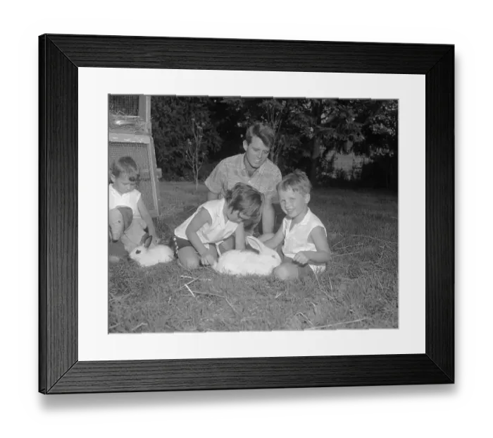 Framed Print : Robert F. Kennedy with His Children Outdoors Framed Print : Robert F. Kennedy with His Children Outdoors
