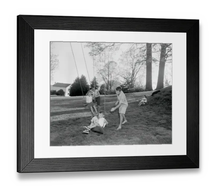 Framed Print : Robert and Ethel Kennedy Outdoors with Children Framed Print : Robert and Ethel Kennedy Outdoors with Children
