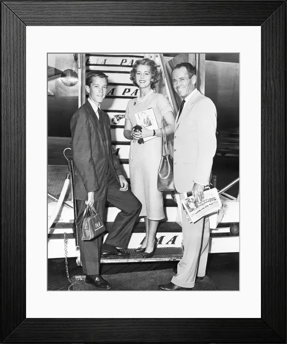 Framed Print : Fonda Family On Ramp Of Plane Framed Print : Fonda Family On Ramp Of Plane