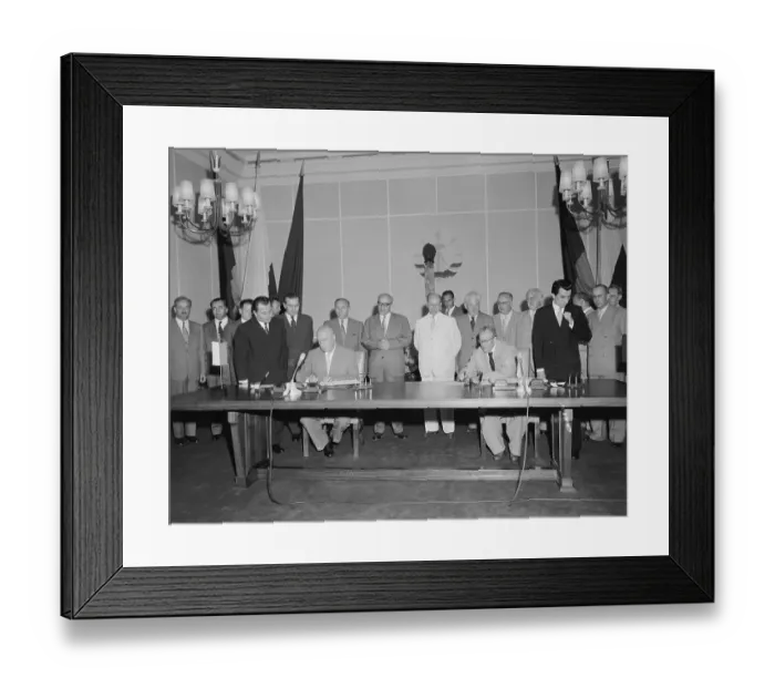Framed Print : Josef Cyrankiewicz and Otto Grotewohl Signing an Agreement Framed Print : Josef Cyrankiewicz and Otto Grotewohl Signing an Agreement