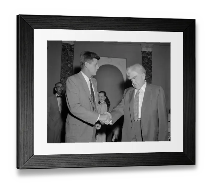 Framed Print : John F Kennedy Shaking Hands with John L Lewis Framed Print : John F Kennedy Shaking Hands with John L Lewis