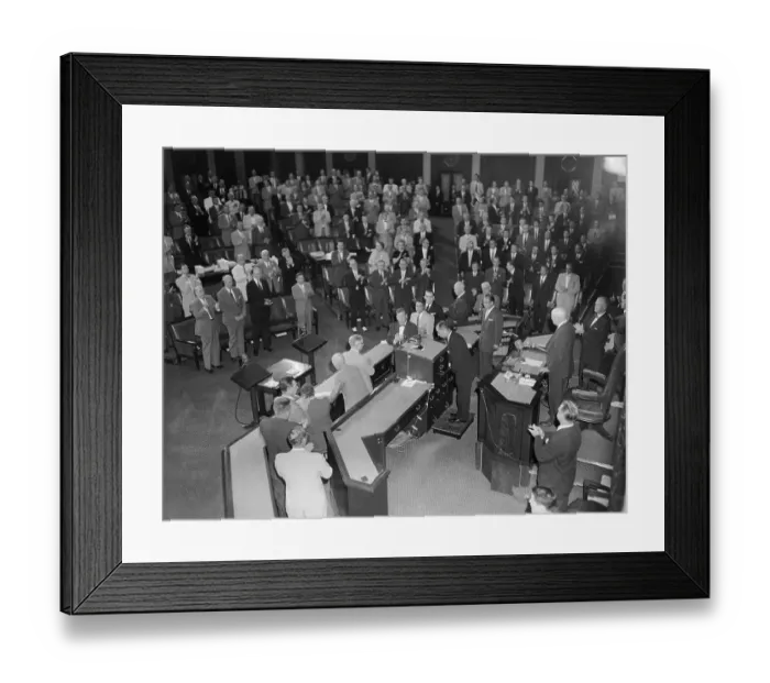 Framed Print : Standing ovation for Japanese prime minister Framed Print : Standing ovation for Japanese prime minister