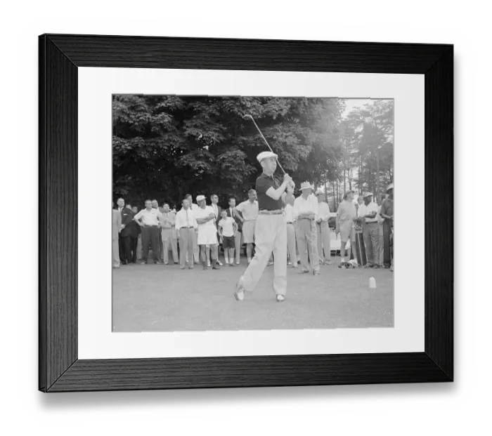 Framed Print : Kishi Nobusuke Playing Golf