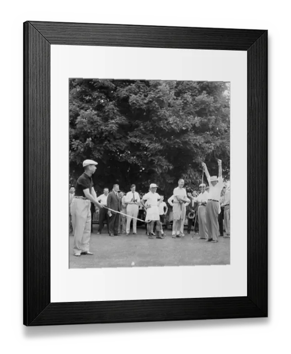 Framed Print : President Eisenhower Golfing with Prime Minister Kishi