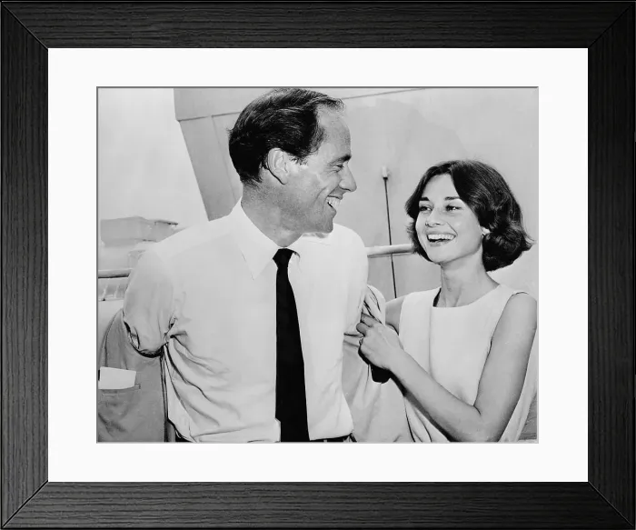 Framed Print : Audrey Hepburn Helping Mel Ferrer With His Coat Framed Print : Audrey Hepburn Helping Mel Ferrer With His Coat