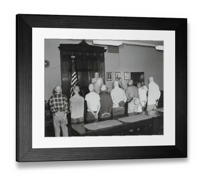 Framed Print : Judge Announcing His Sentence to Boys
