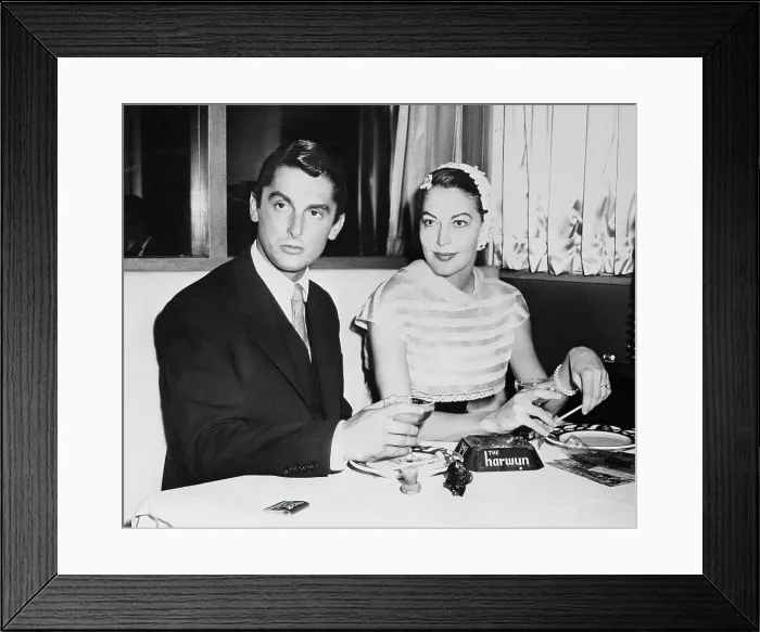 Framed Print : Ava Gardner and Bob Evans Seated at Club Framed Print : Ava Gardner and Bob Evans Seated at Club