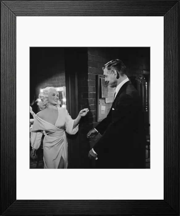 Framed Print : Mamie Van Doren and Clark Gable on The Set Framed Print : Mamie Van Doren and Clark Gable on The Set