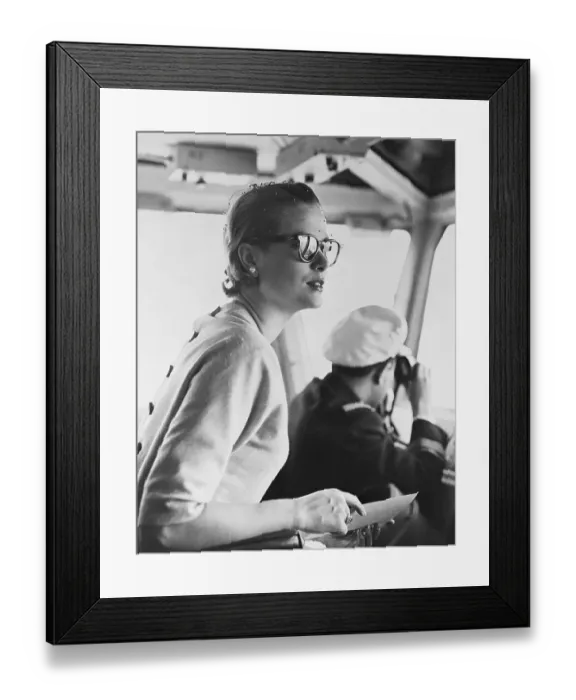 Framed Print : Grace Kelly Observing Sailing Operations Framed Print : Grace Kelly Observing Sailing Operations