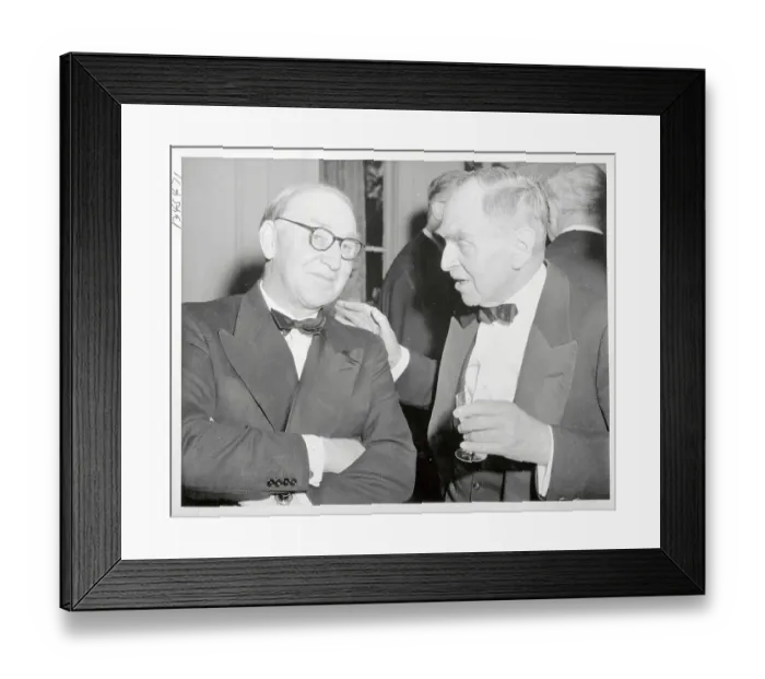 Framed Print : Professor Otto Hahn Talking to Sir John Cockcroft Framed Print : Professor Otto Hahn Talking to Sir John Cockcroft