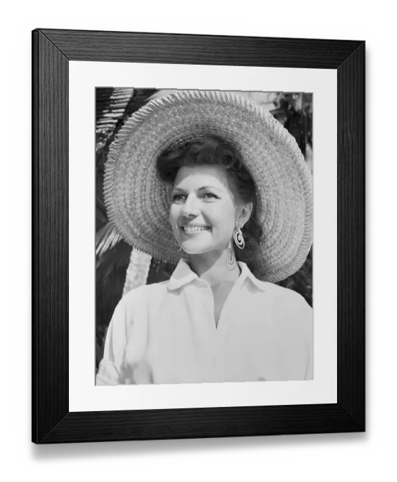 Framed Print : Rita Hayworth Wearing Hat and Smiling Framed Print : Rita Hayworth Wearing Hat and Smiling