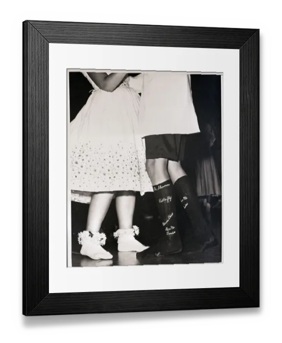 Framed Print : Couple Dancing with Their Unusual Socks Framed Print : Couple Dancing with Their Unusual Socks