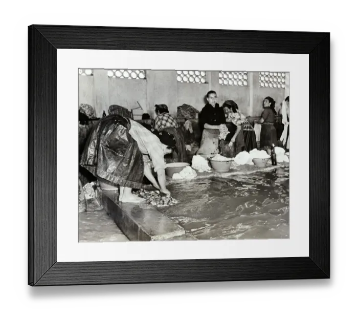 Framed Print : Women Surrounding Pool, Washing Clothes Framed Print : Women Surrounding Pool, Washing Clothes