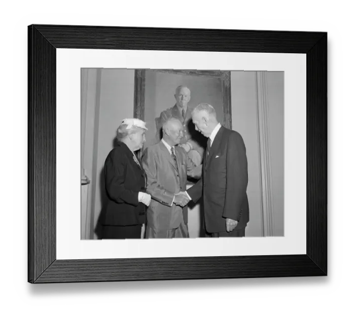 Framed Print : George C. Marshall Shaking Hands with Dwight Eisenhower Framed Print : George C. Marshall Shaking Hands with Dwight Eisenhower