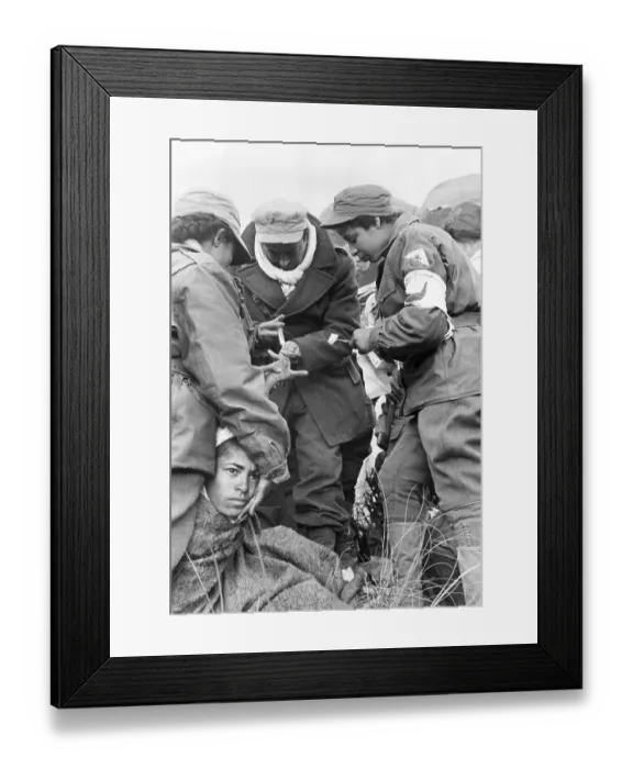Framed Print : Nurses Treat Boy's Hand Near Battlefield Framed Print : Nurses Treat Boy's Hand Near Battlefield
