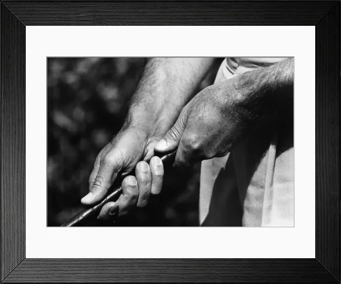 Framed Print : Ben Hogan's Hands on Golf Club