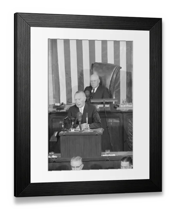 Framed Print : Konrad Adenauer Addressing House of Representatives