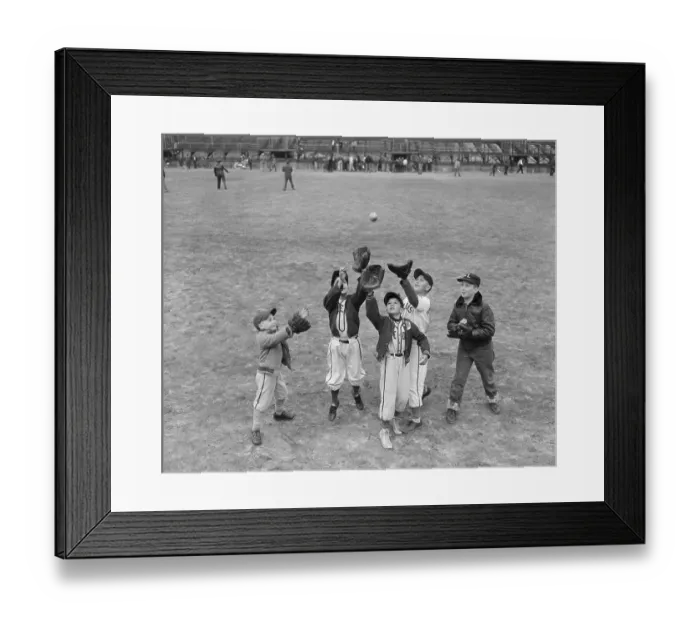 Framed Print : Boys Trying to Catch Softball Framed Print : Boys Trying to Catch Softball